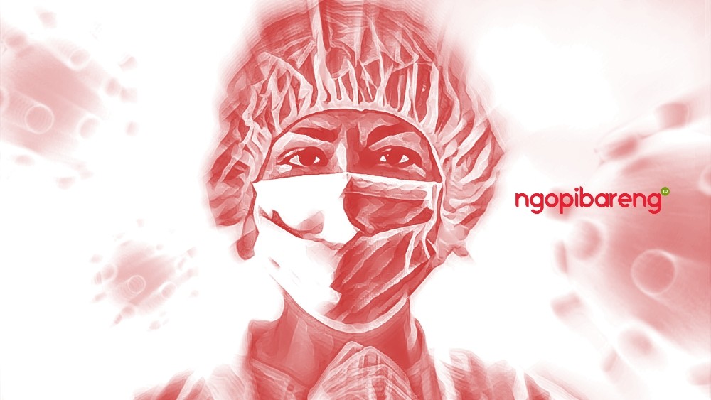 Ilustrasi tenaga kesehatan atau nakes Covid-19. (Grafis: Fa Vidhi/Ngopibareng.id)