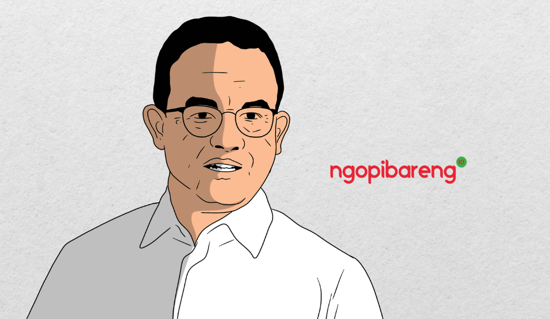 Anies Rasyid Baswedan. (Sketsa: Ngopibareng.id)