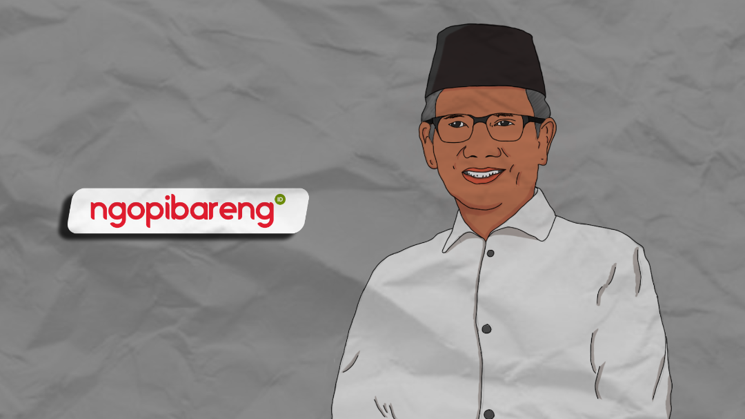 Calon wakil presiden nomor urut 3 Mohammad Mahfud MD. (Sketsa gambar Mahfud MD/dok. ngopibareng.id)