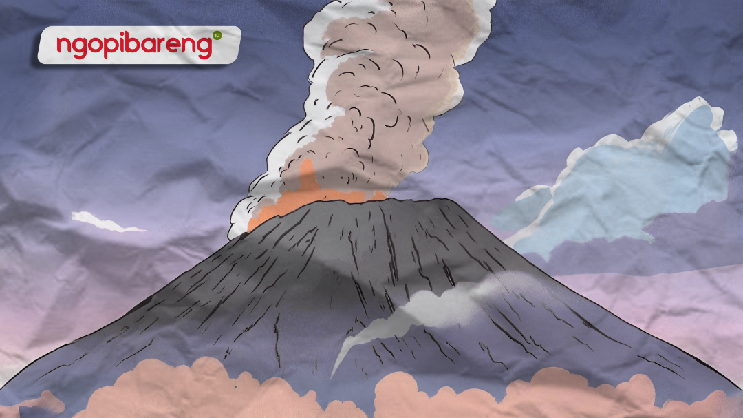 Gunung Semeru tercatat mengalami erupsi terus menerus hingga sembilan kali sejak pukul 06.00 hingga 11.00 WIB, Jumat 20 September 2024, hari ini. (Ilustrasi: Ngopibareng.id)