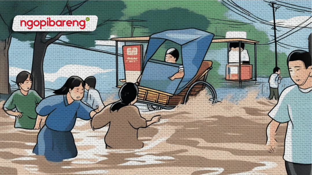 Banjir lahar dingin terjadi di Lumajang, pada Kamis 18 April 2024. Akibatnya, sejumlah jembatan rusak dan dua orang dilaporkan meninggal.(Ilustrasi: Ngopibareng.id)