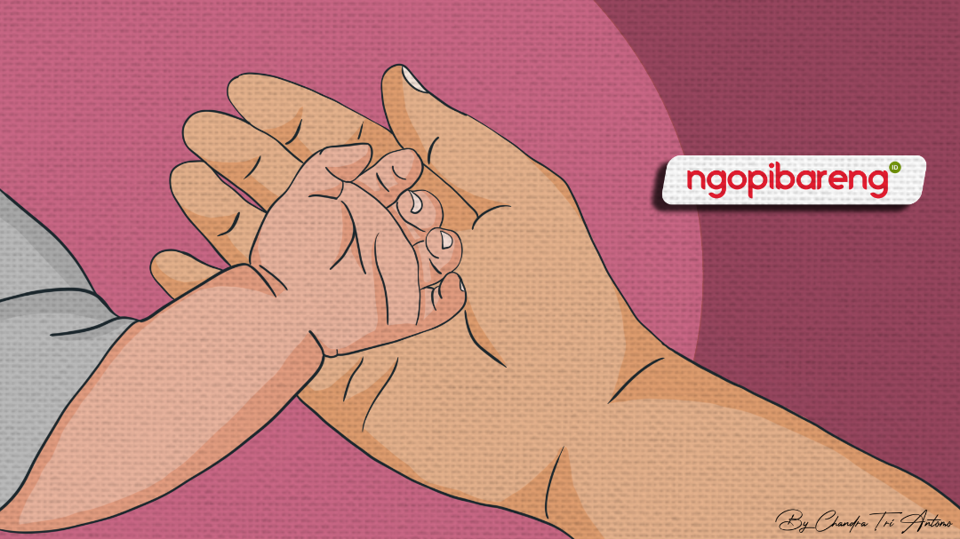 Ilustrasi seorang bayi yang berusia 5 hari mendapatkan kekerasan dari ayah kandungnya. (Foto: Ngopibareng.id)