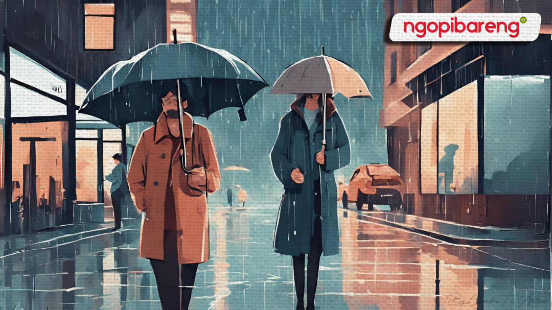 Prakiraan cuaca untuk wilayah Surabaya dan sekitarnya masih berpotensi hujan, Selasa 5 Maret 2024. (Ilustrasi: Chandra Tri Antomo/Ngopibareng.id)