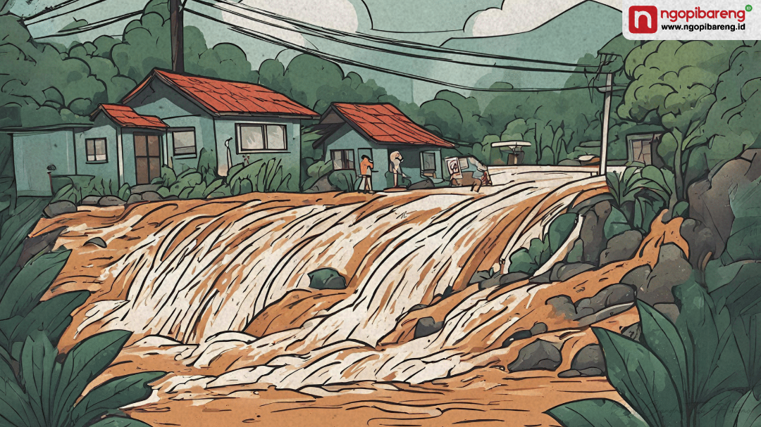 Gorontalo dilanda banjir sejak Rabu, 10 Juli 2024. Banjir yang berulang itu kini menggenangi enam kecamatan, dari sembilan kecamatan di Kota Gorontalo. (Ilustrasi: Ngopibareng.id)