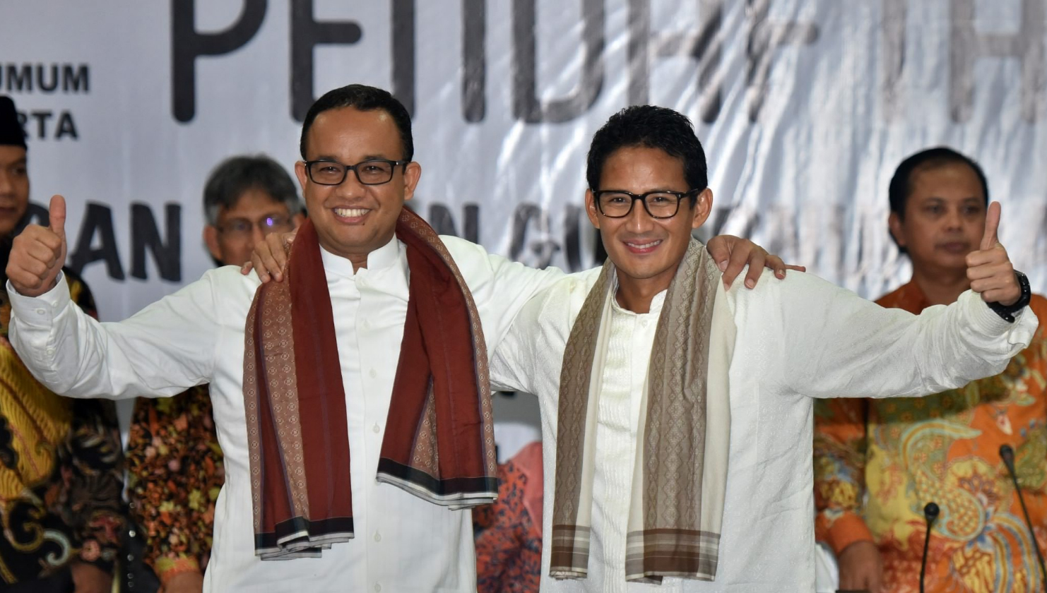 Pasangan Anies Baswedan dan Sandiaga Uno.