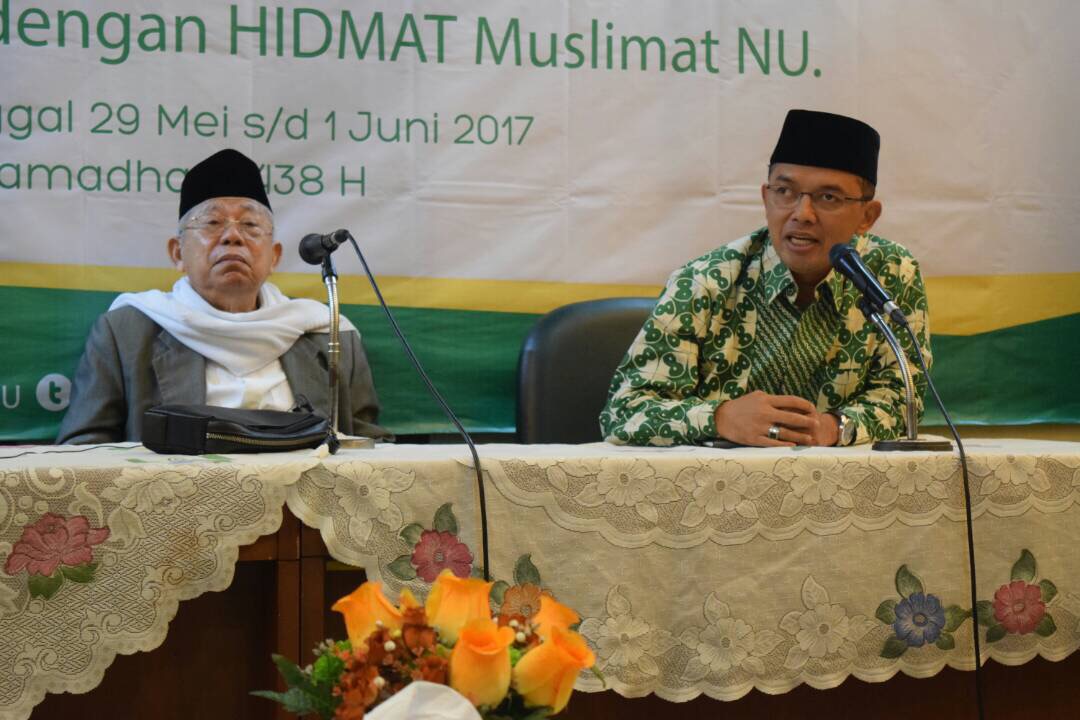 DAKWAH: Prof KH Ma’ruf Amin, Rais Am PBNU, bersama KH. Maman Imanulhaq, Ketua Lembaga Dakwah PBNU, pada Pelatihan Da’i dan Da’iyah Kader NU 2017 di Jakarta, Senin (29/5/2017). Foto: istimewa