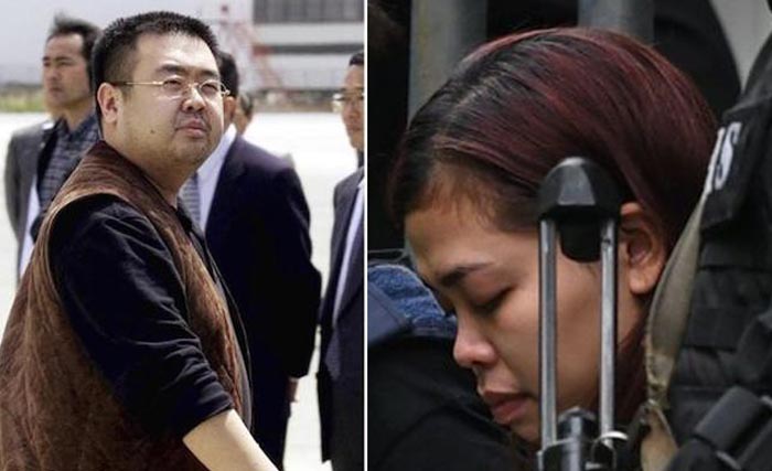 Kim Jong-nam yang tewas terbunuh di Malaysia (kiri), dan kanan  Siti Aisyah dalam persidangan. (foto: afp)