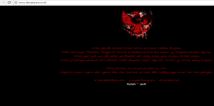 Tampilan situs resmi Dewan Pers, pada pukul 08.00 WIB, Rabu (31/5).