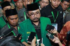 Ketua PP GP Ansor Yaqut Cholil Qoumas dalam sebuah acara.