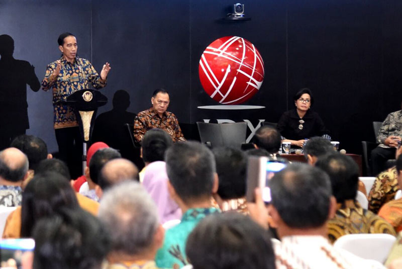 Presiden Joko Widodo siang ini, Selasa, 4 Juli 2017, menyambangi Bursa Efek Indonesia (BEI) di kawasan Sudirman, Jakarta. (Foto: Biro Pers/Setpres)