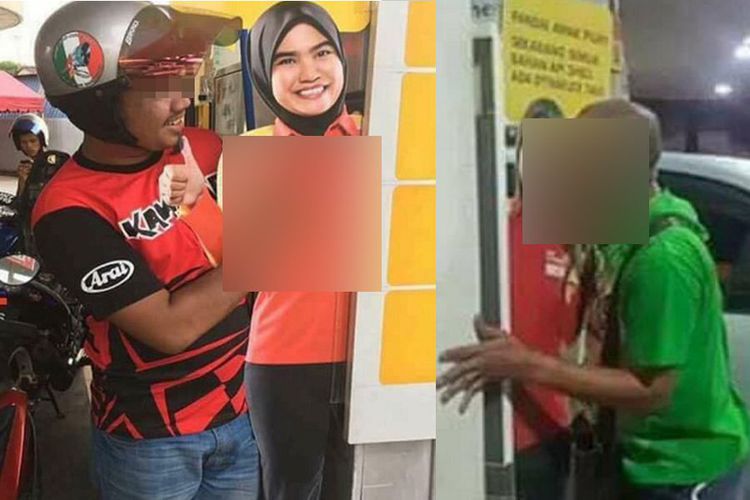 Foto pelecehan reklame Shell yang viral di media sosial. 