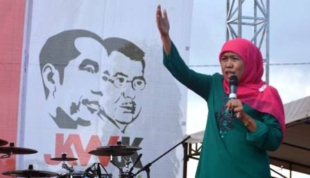 Khofifah saat kampanye untuk Jokowi