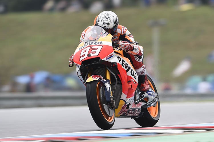 Tanpa mendapat rintangan berarti, Marc Marquez memenangi MotoGP Republik Ceska yang digelar di Sirkuit Brno, Minggu (6/8) malam. Foto:speedweek.com