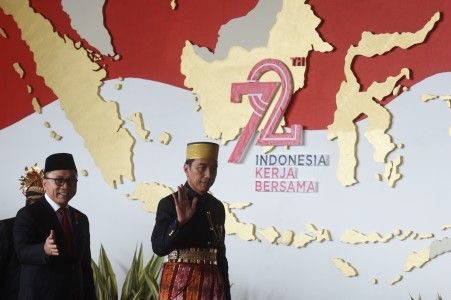 Presiden tiba di Gedung Parlemen, Senayan, Jakarta, Rabu (16/8). (Foto: Istimewa)