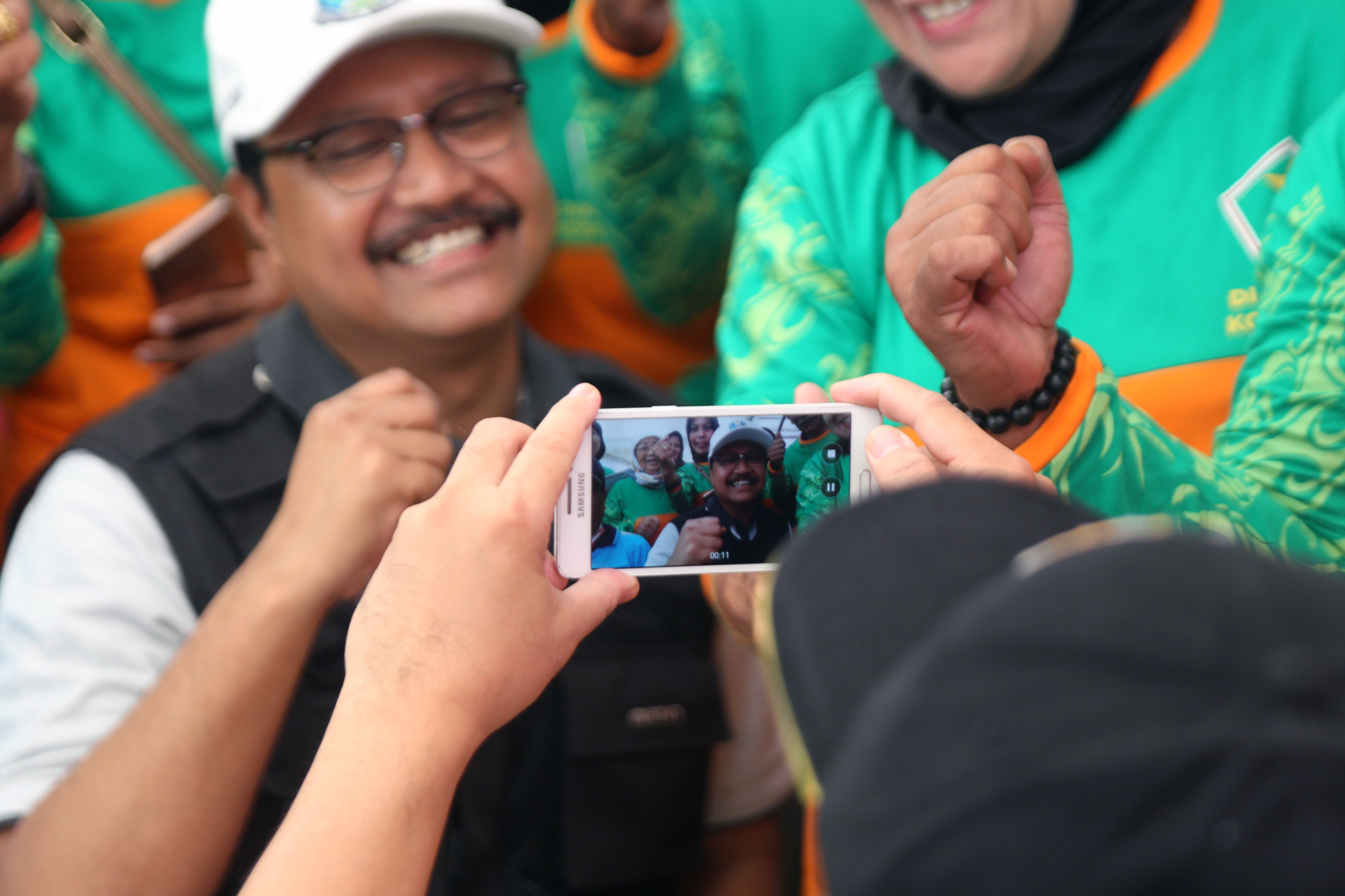 Wagub Jatim Saifullah Yusuf saat peringatan hari lansia di Masjid Al Akbar, Sabtu (19/8/2017).