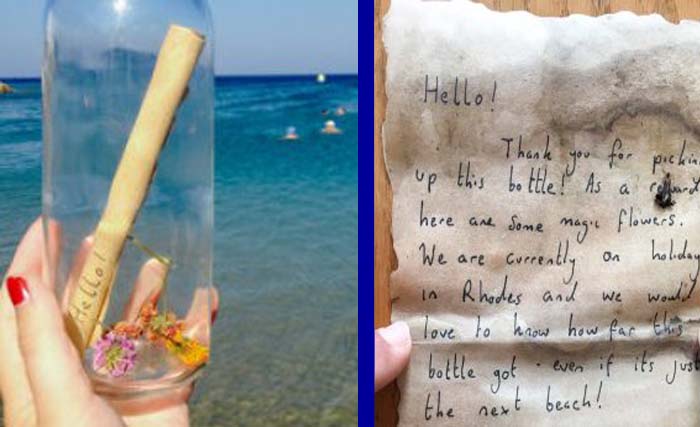 Botol berisi pesan dilepas di pantai Yunani, pekan lalu terdampar di pantai Jalur Gaza, Palestina. (foto: dokumentasi)