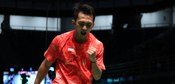 Tunggal putra Indonesia Ihsan Maulana siap menantang Malaysia di final beregu putra, siang nanti. foto: badmintonindonesia.com