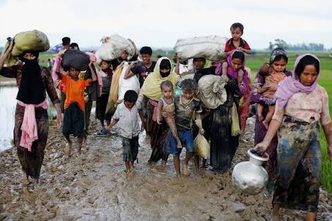 Kaum Rohingnya mengungsi ke perbatasan Bangladesh 