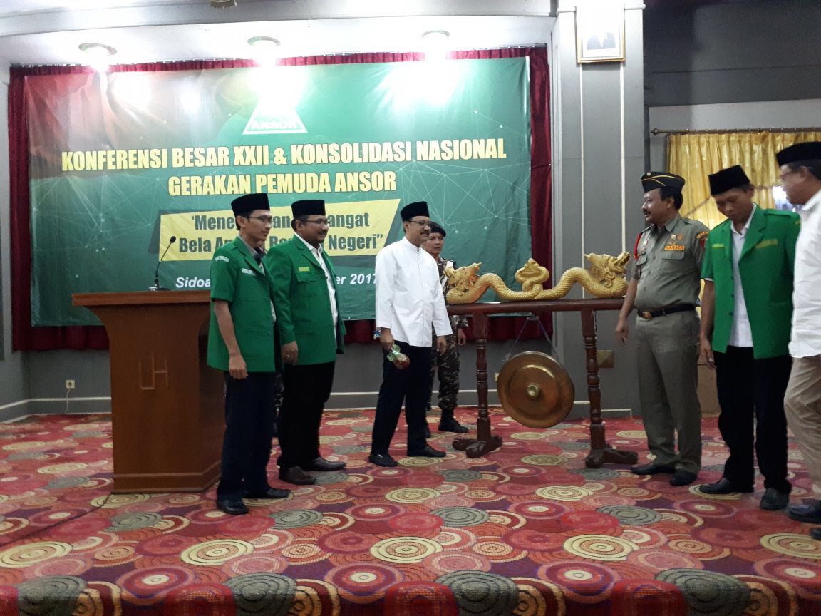 Dewan Pembina GP Ansor Saifullah Yusuf (Gus Ipul) saat membuka konsolidasi nasional GP Ansor