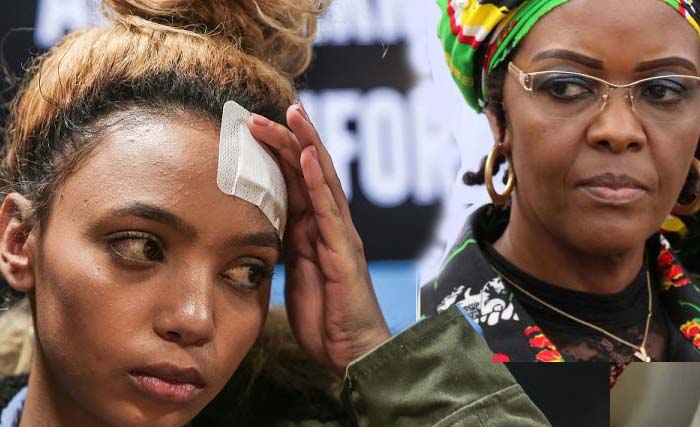 Model Afrika Selatan Gabriella Engels (kiri), dan Ibu Negara  Zimbabwe, Grace Mugabe (kanan). (foto: dokumentasi)