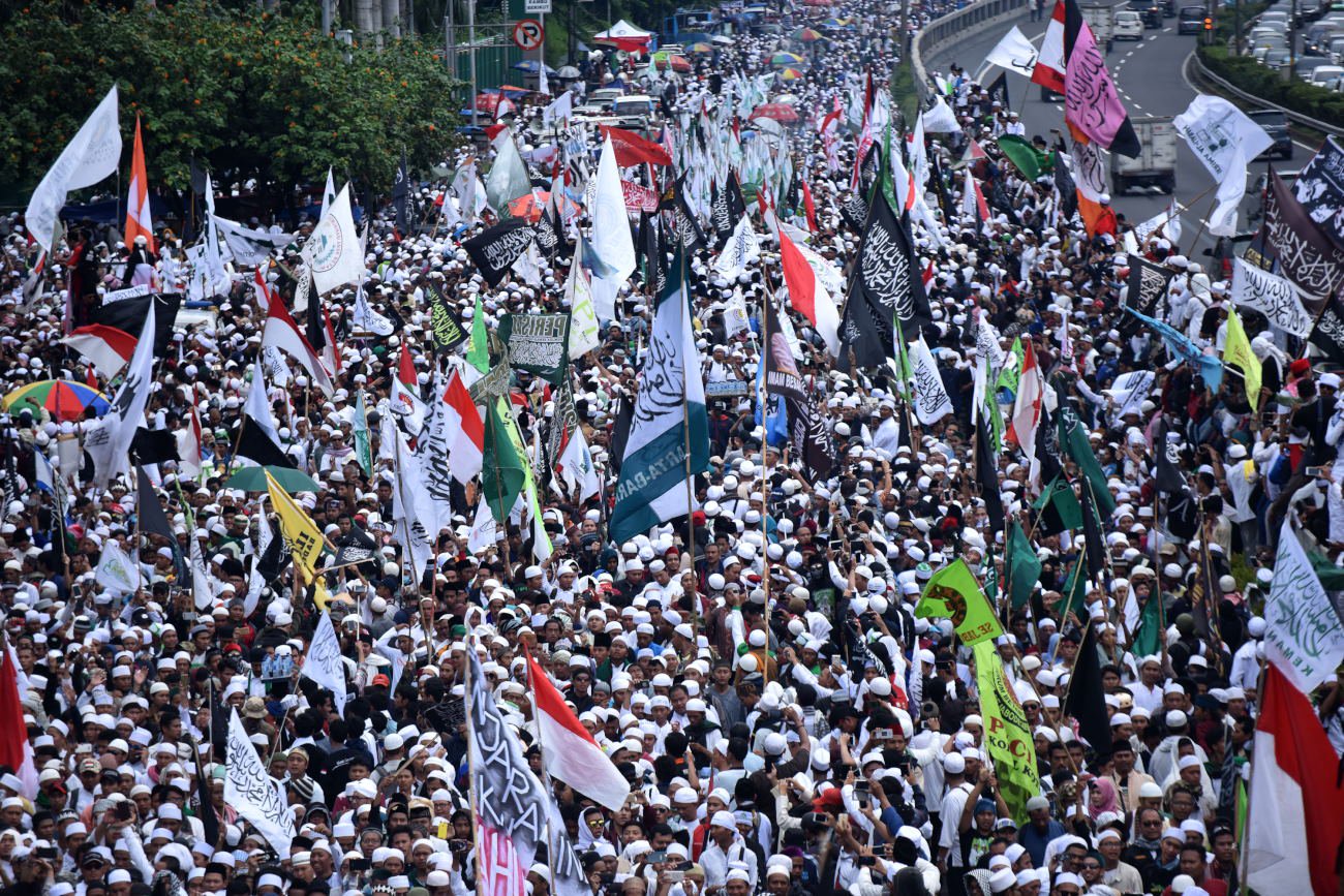 Unjuk rasa 212, beberapa waktu lalu. (Foto: tirtoid)