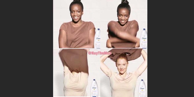 Cuplikan Iklan Dove yang dinilai mengandung rasialisme.