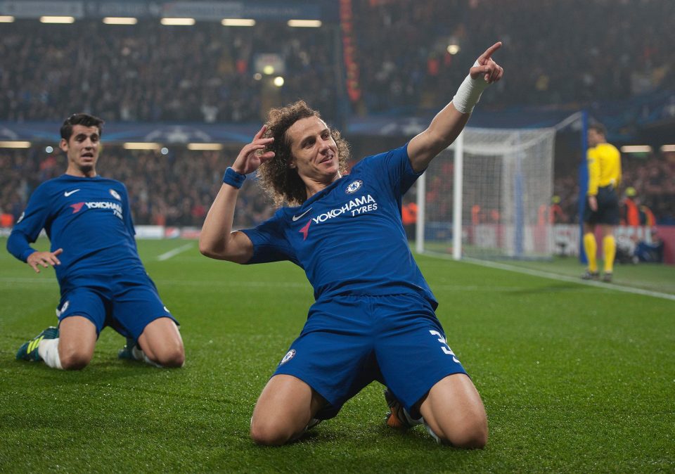 Pemain belakang Chelsea merayakan selebrasi usai membobol gawang AS Roma, dini hari tadi. 