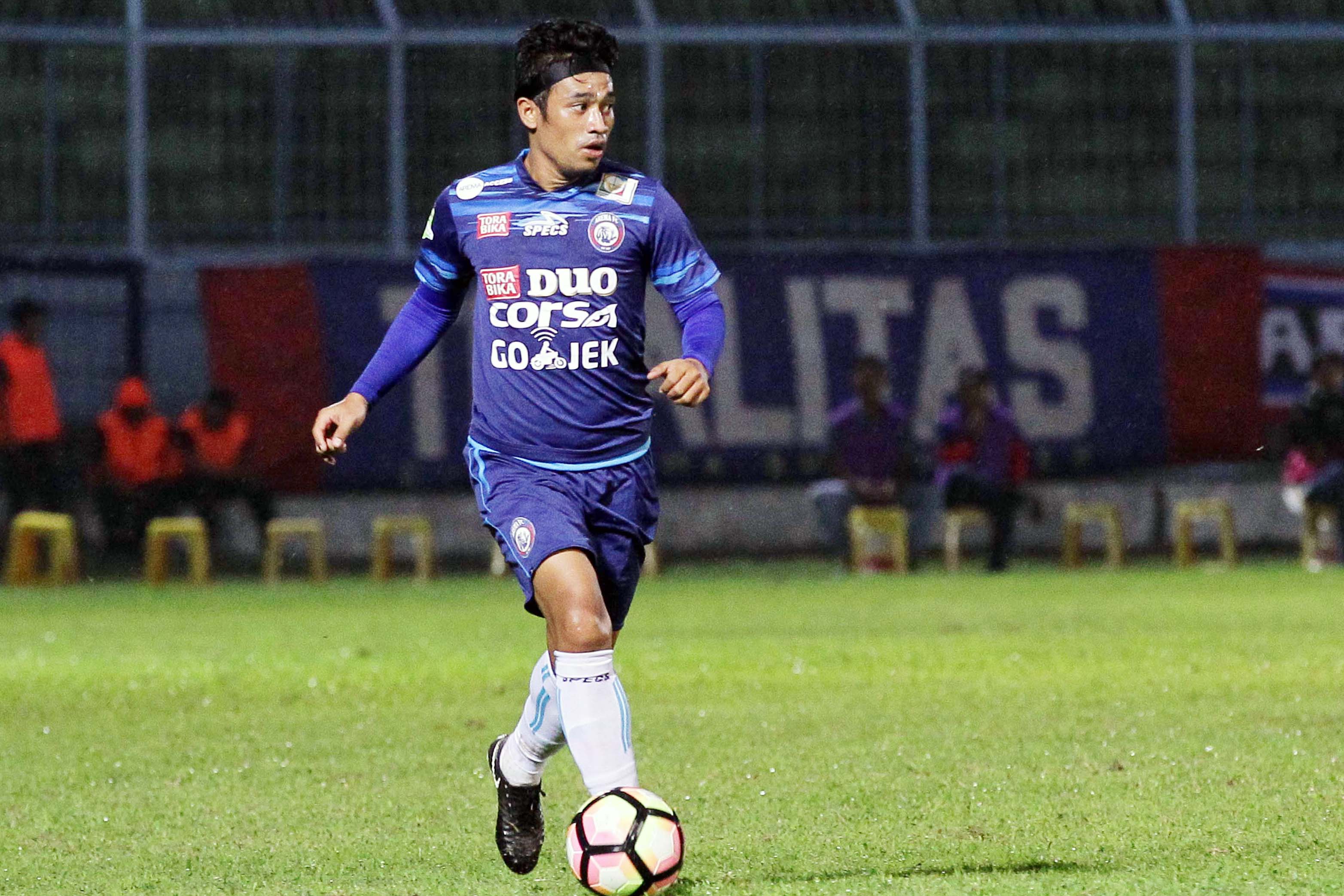 Pemain Arema FC, Benny Wahyudi salah satu pemain asli asal Malang. foto;ngopibareng.id  