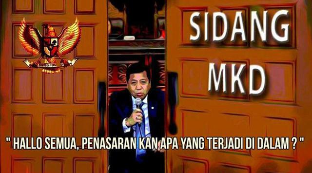 Salah satu meme tentang setnov yang viral di Media Sosial