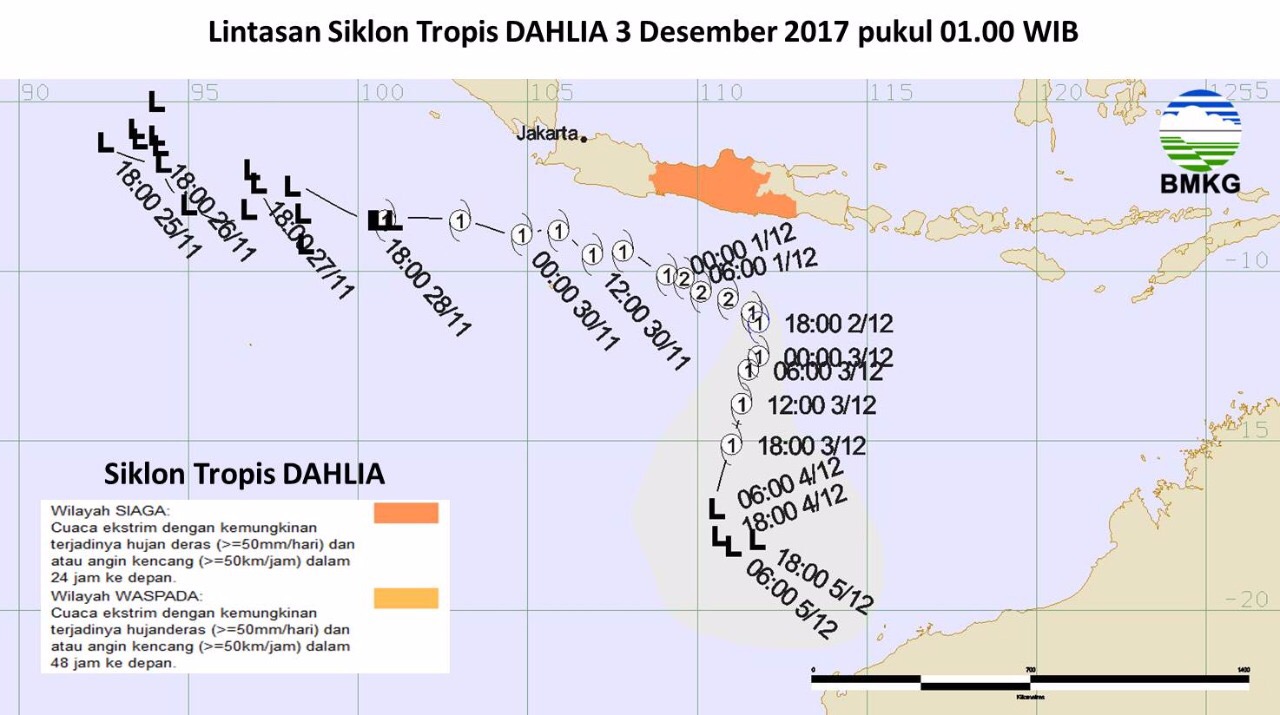 Pergerakkan Siklon Dahlia