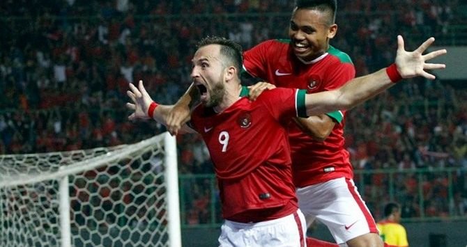 Spasojevic saat membela Timnas Indonesia.foto;ist