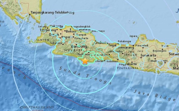 Ilustrasi pusat gempa di Jawa bagian Selatan (Foto: Ilustrasi)