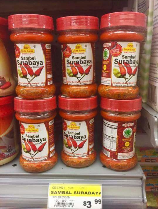 Salah satu varian Sambal Dede Satoe, di Lotte Supermarket Virginia, USA. (Foto: Istimewa)