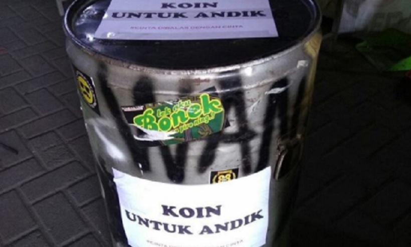 Koin untuk Andik Vermansah sudah terkumpul satu kaleng tong, dan galang dana ini akan terus dibuka hingga 31 Desember 2017. (foto: Instagram greennord.27)