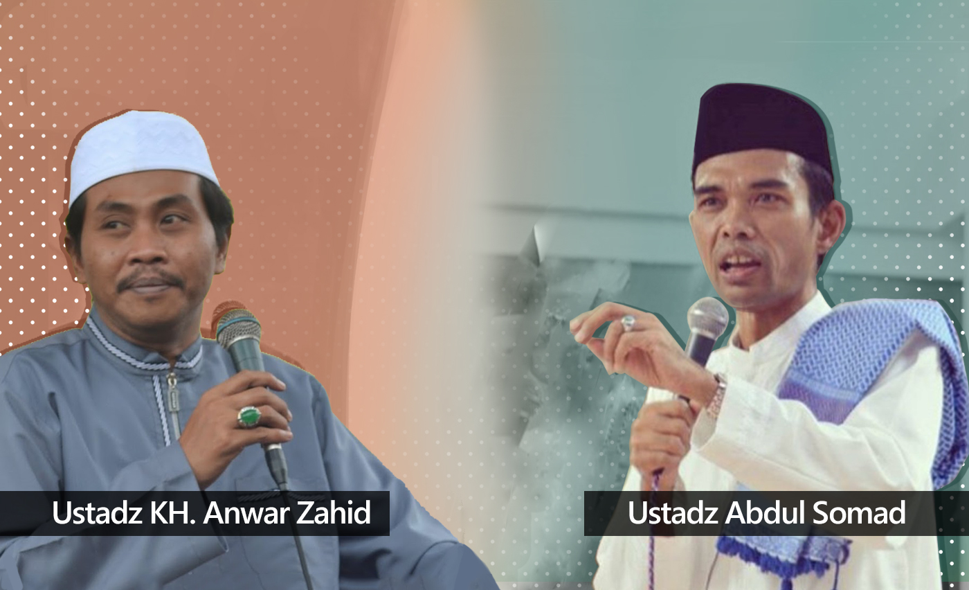 Kiai Anwar Zahid (kiri), Ustadz Abdul Somad (kanan). 