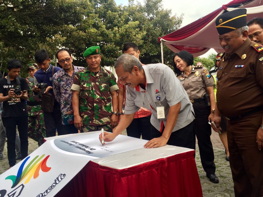 Senior Vice President ICT dan Pengadaan Strategis Semen Indonesia, Prasetyo Utomo, saat membuka Semen Indonesia Expo 2017, Kamis, 28 Desember 2017. (Foto: farid/ngopibareng.id)