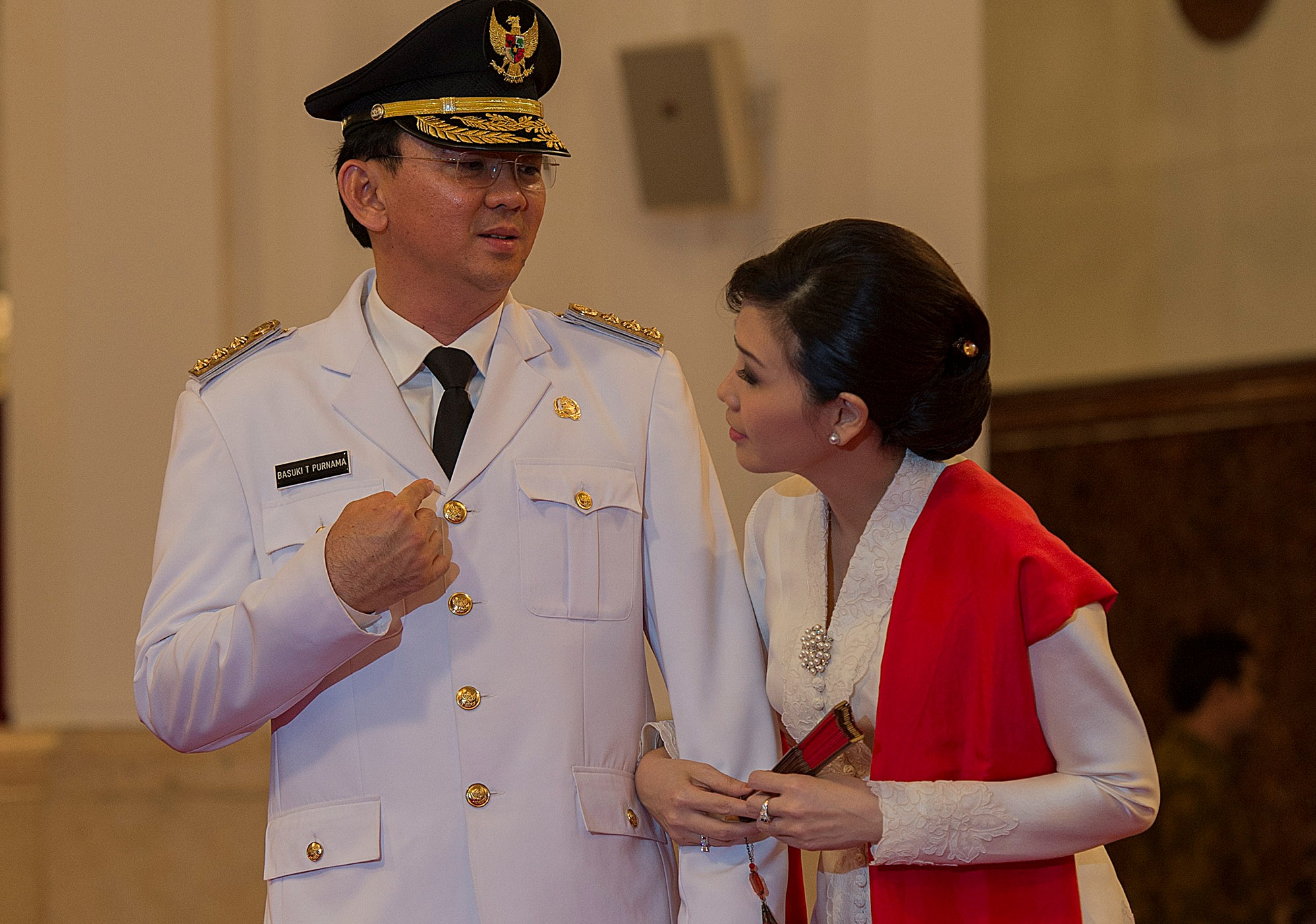 Basuki dan Veronica Tan. (Foto: Antara Foto/Widodo S. Jusuf)