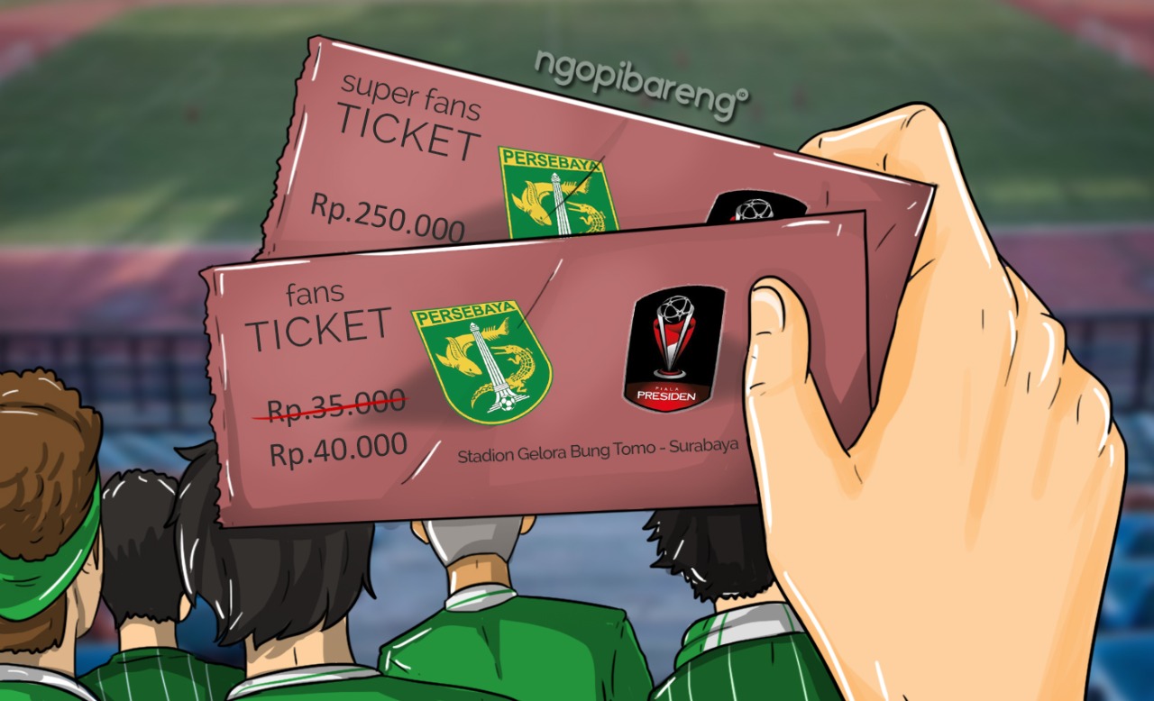 Ilustrasi tiket pertandingan Persebaya. (Foto: Ilustrasi)