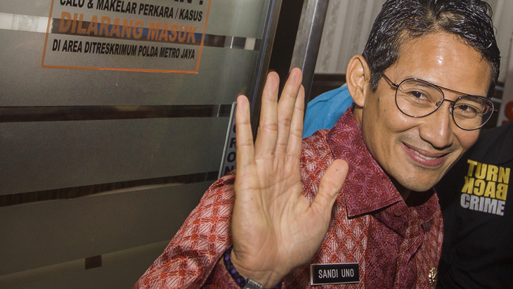 Wagub DKI Jakarta Sandiaga Uno penuhi panggilan Polda Metro. (foto: antara)