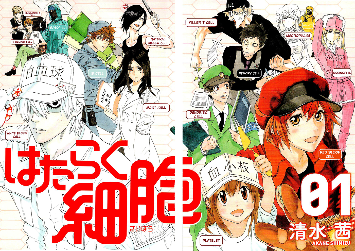 Hataraku Saibou official visual manga volume 01