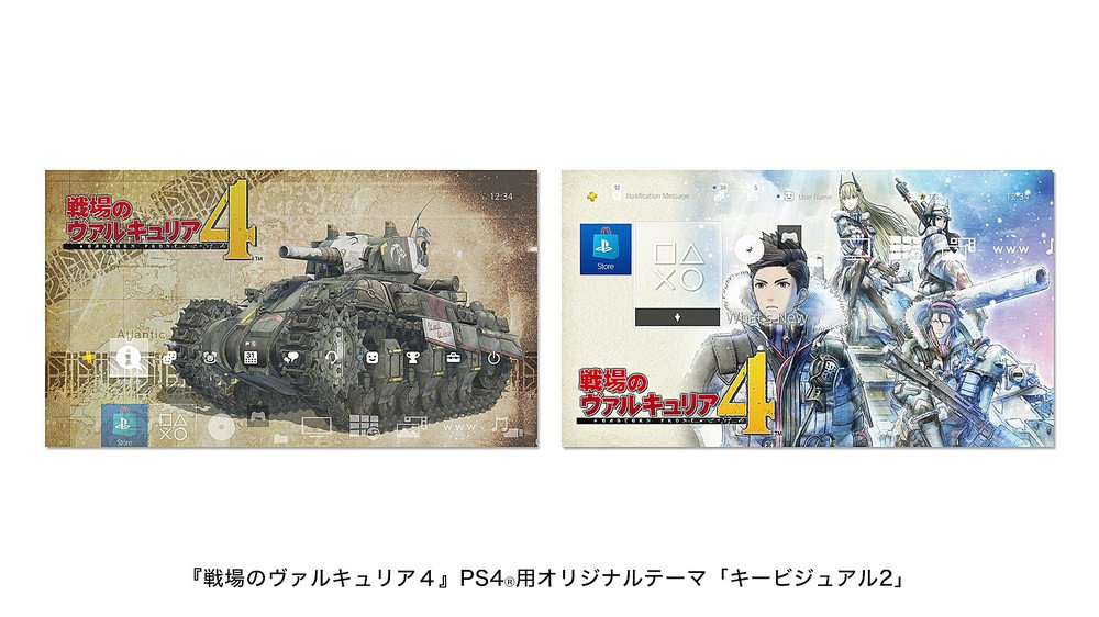 Tampilan dari tema konsol original Valkyria Chronicles 4 