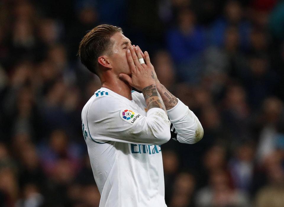 Kapten Real Madrid, Sergio Ramos usai tersingkir di ajang Copa de Rey. foto; thesun