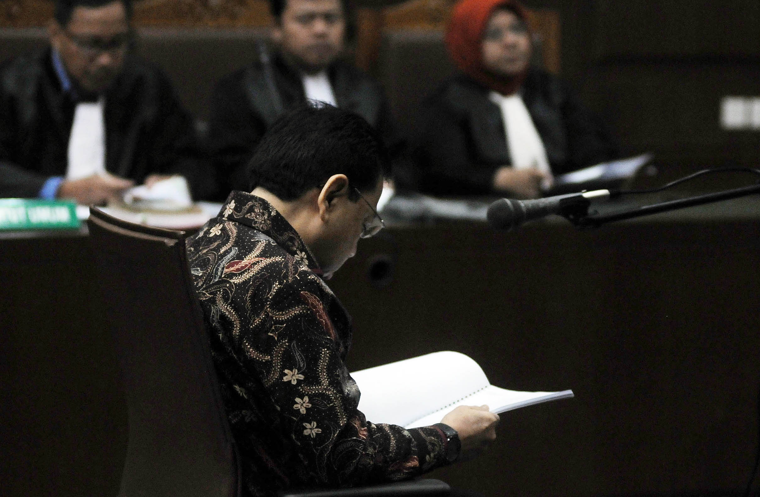 Setya Novanto saat menjalani sidang. (Foto: Antara)