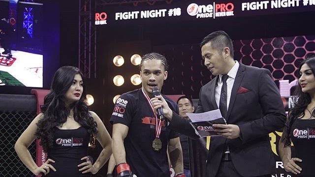 Randy Pangalila, saat mengikuti ajang One Pride Mixed Martial Arts Fight Night 16.