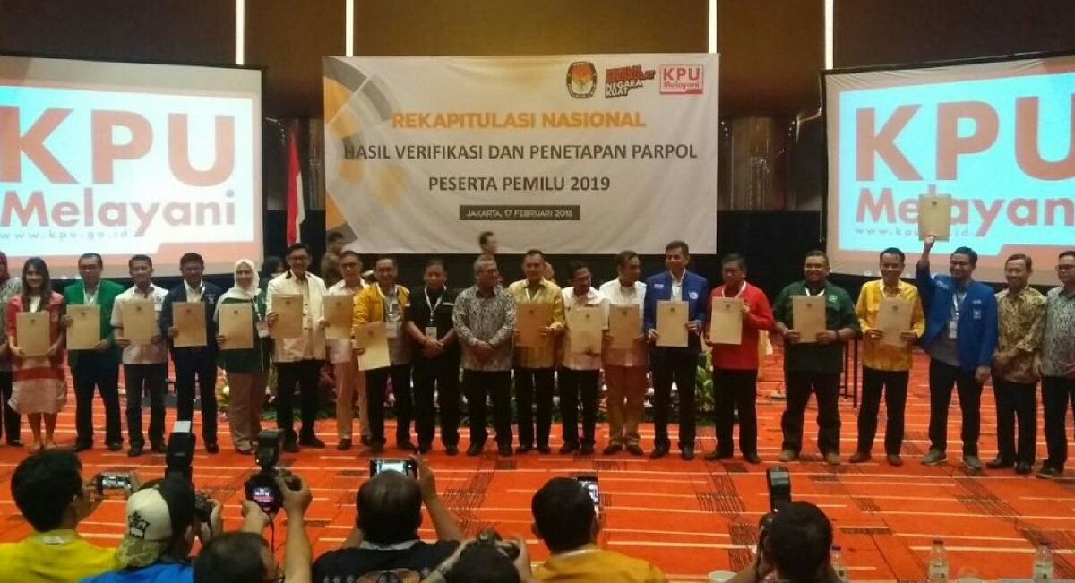 Komisi Pemilihan Umum (KPU) menetapkan 14 partai politik sebagai peserta Pemilihan Umum 2019