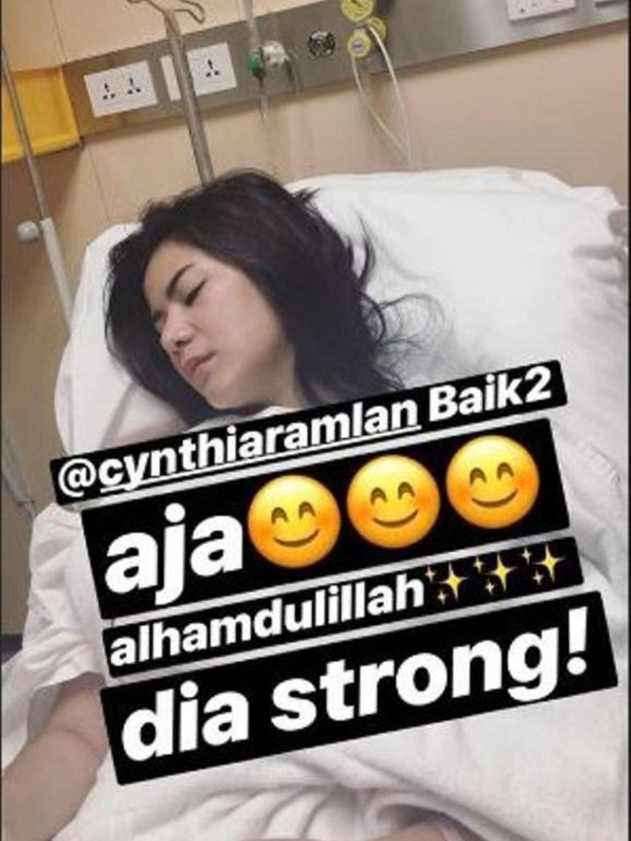 Kondisi adik Olla Ramlan usai mengalami kejadian di lokasi syuting. (Instagram)