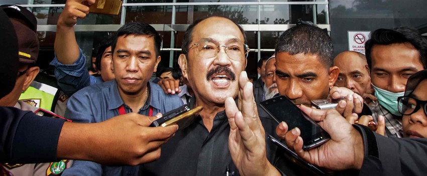 Terdakwa merintangi penyidikan perkara korupsi e-KTP, Fredrich Yunadi. (Foto: Antara)