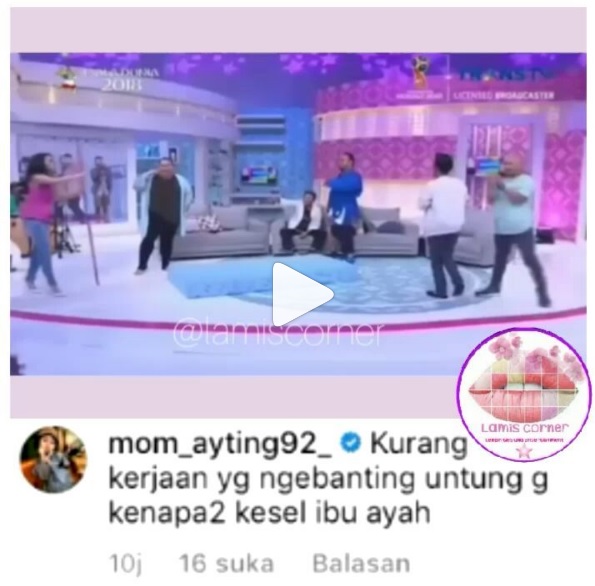 Komentar Umi Kalsum mengenai insiden Ayu Ting Ting dibanting. (Instagram)