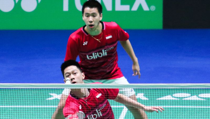 Ganda putra unggulan pertama asal Indonesia Kevin Sanjaya Sukamuljo dan Marcus Fernaldi Gideon.