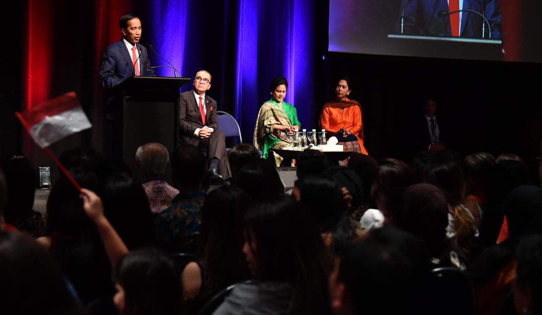 Presiden Jokowi saat bertemu dengan WNI di Wellington, Selandia Baru (Foto Biro Setpres)